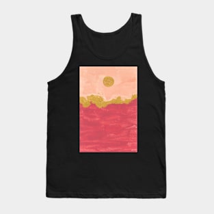 Golden Sunset Waves Tank Top